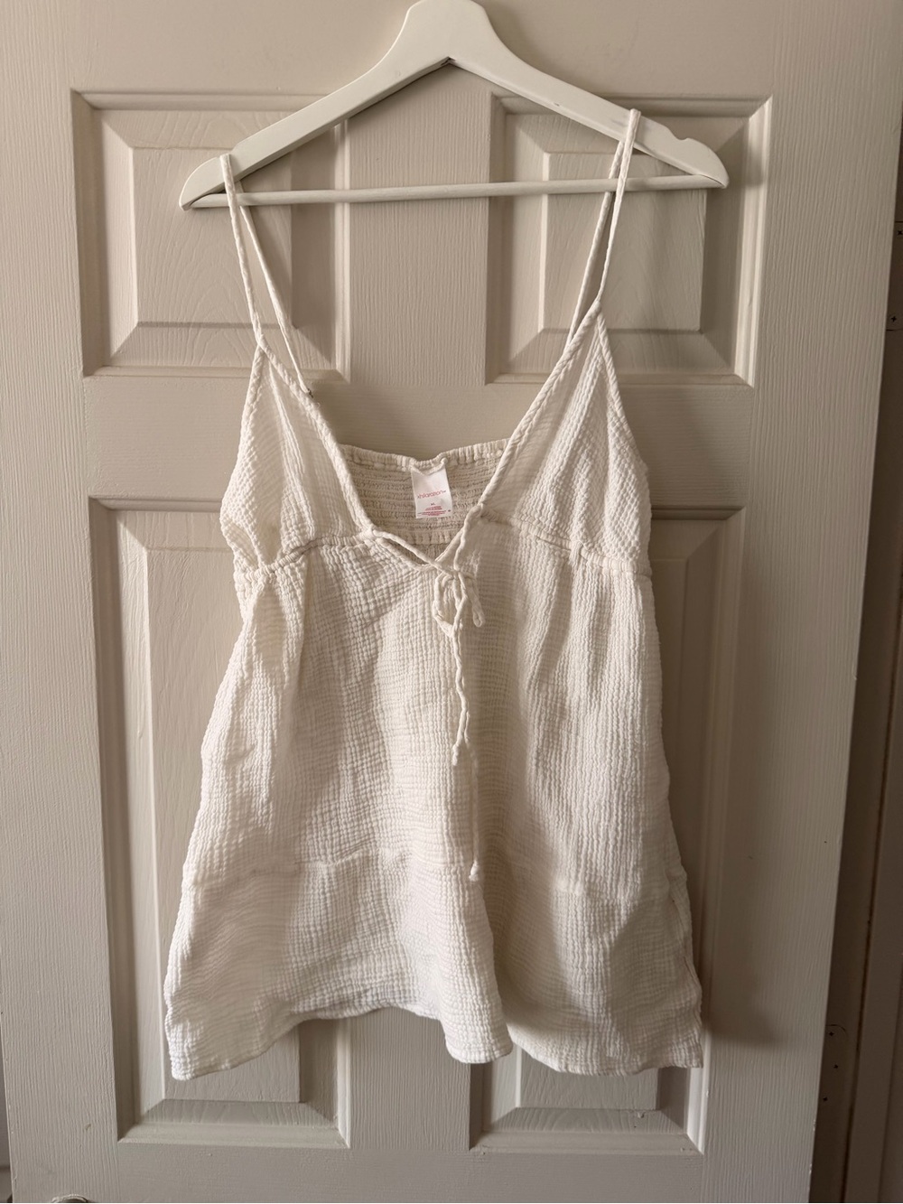 Xhilaration White Gauze Tie-Front Spaghetti Strap Swim Coverup